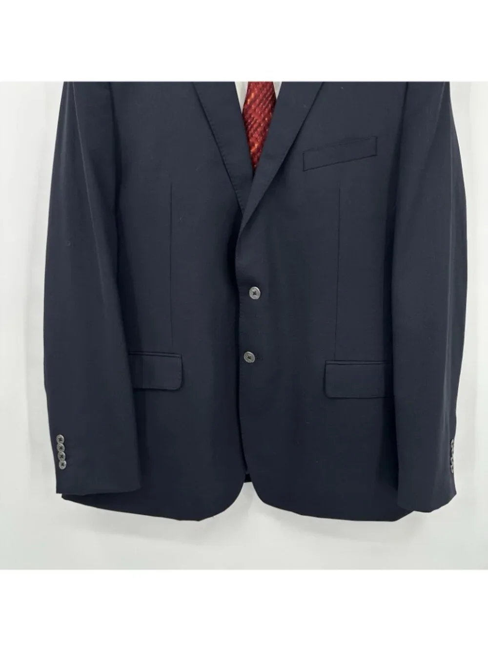 JOSEPH ABBOUD JOE slim fit jacket blazer navy blue 46L super 120s business work